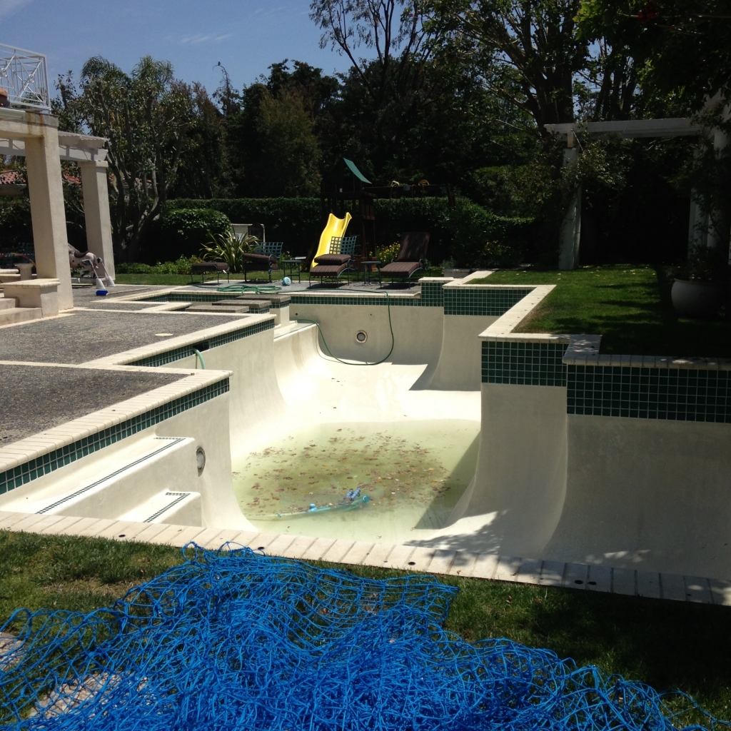 clear green water in pool